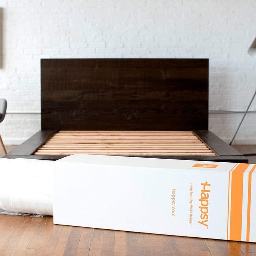 Happsy Organic Hybrid Mattress - Natural Latex Mattress with Encased Coil Layers - Medium Firm, Pressure Relieving - Bed-in-a-Box - King