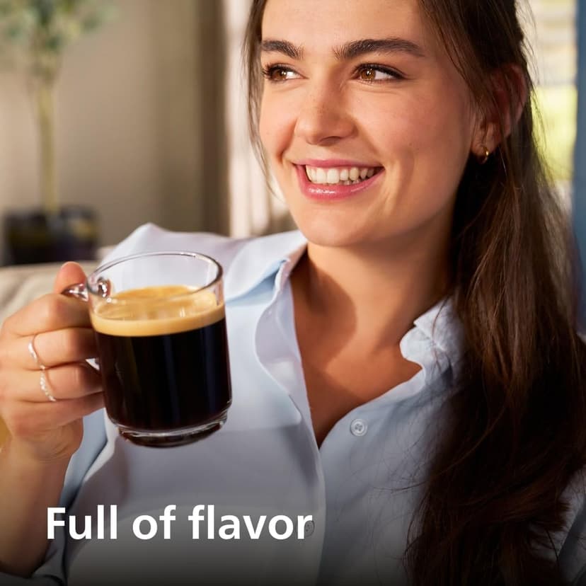 PHILIPS 5500 Series Fully Automatic Espresso Machine - LatteGo Milk System, Integrated Grinder, 20 Hot & Iced Coffee Pre-Sets, Quick Start, SilentBrew, 15-Bar Pressure, Black Chrome (EP5544/94)