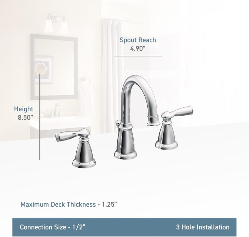 Moen WS84924BRB Banbury Two-Handle High Arc Bathroom Faucet, Mediterranean Bronze