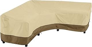 Classic Accessories 55-882-011501-RT Veranda Patio V-Shaped Sectional Sofa Cover, Large, Pebble/Bark/Earth, Patio Furniture Covers