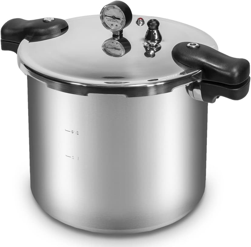Barton 22-Quart Pressure Canner Pressure Cooker Pressure Gauge with Rack, Induction Compatible, Steam Canner Polished 22 QT Stovetop Pot