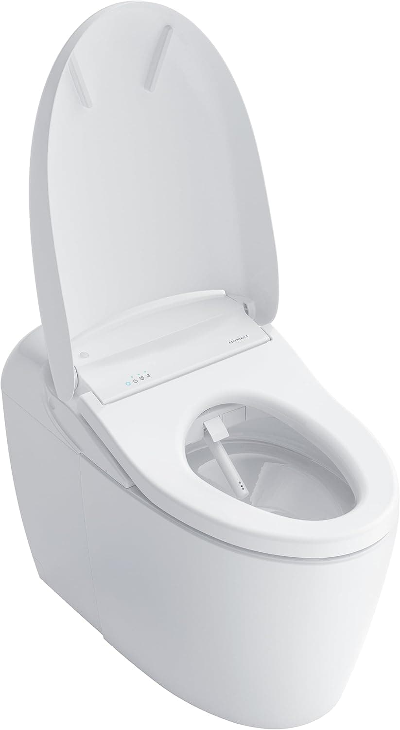 TOTO NEOREST RS Dual Flush 1.0 or 0.8 GPF Toilet with Intergeated Bidet Seat & EWATER+, Cotton White - MS8341CUMFG#01