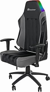 X Rocker Sigma PC Computer Gaming Office Desk Chair, with Headrest RGB LED Lights, Adjustable Seat and Armrest, 0780401, 24.41" x 49.8" x 20.87", Black