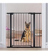 150" Extra Wide Baby Gate, Play Yard Child Safety Gate, Dog Gates with Auto-Close Door, Double Locking System for The House Doorways, Fireplace, Kitchen, 6-Panels, 30" Tall