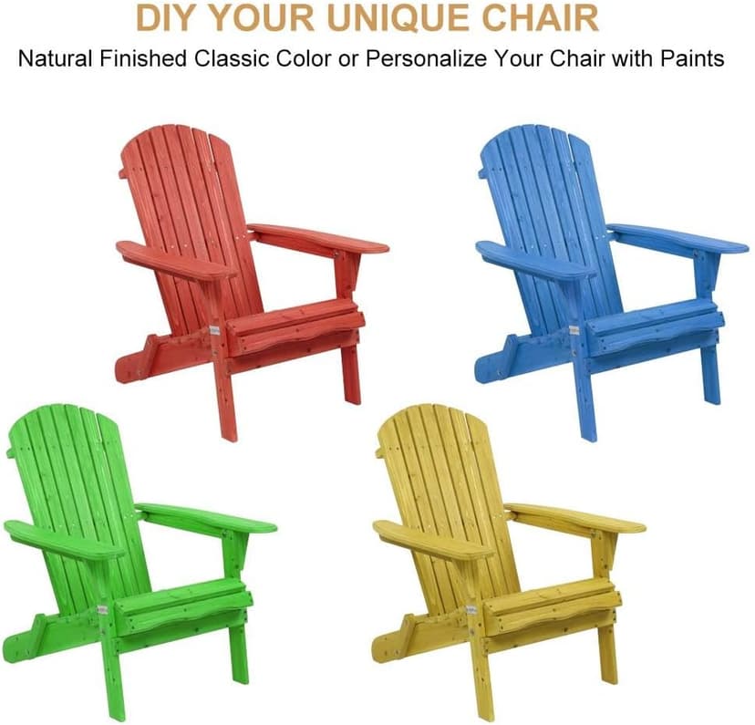 VINGLI Folding Adirondack Chairs Set of 4 Clearance Weather Resistant/Lawn Cheap Fire Pit Highwood Lounge Chairs-Patio Furniture Sets for Campfire, Bonfire