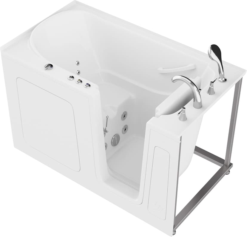 ANZZI Tubs Series Right Drain Quick Fill Walk-In Whirlpool Tub with Powered Fast Drain in White Finish 32 in. x 60 in. | AMZ3260RWH