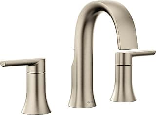 Moen Doux Brushed Nickel Two-Handle Adjustable Widespread Contemporary Bathroom Faucet Trim Kit, Valve Required, TS6925