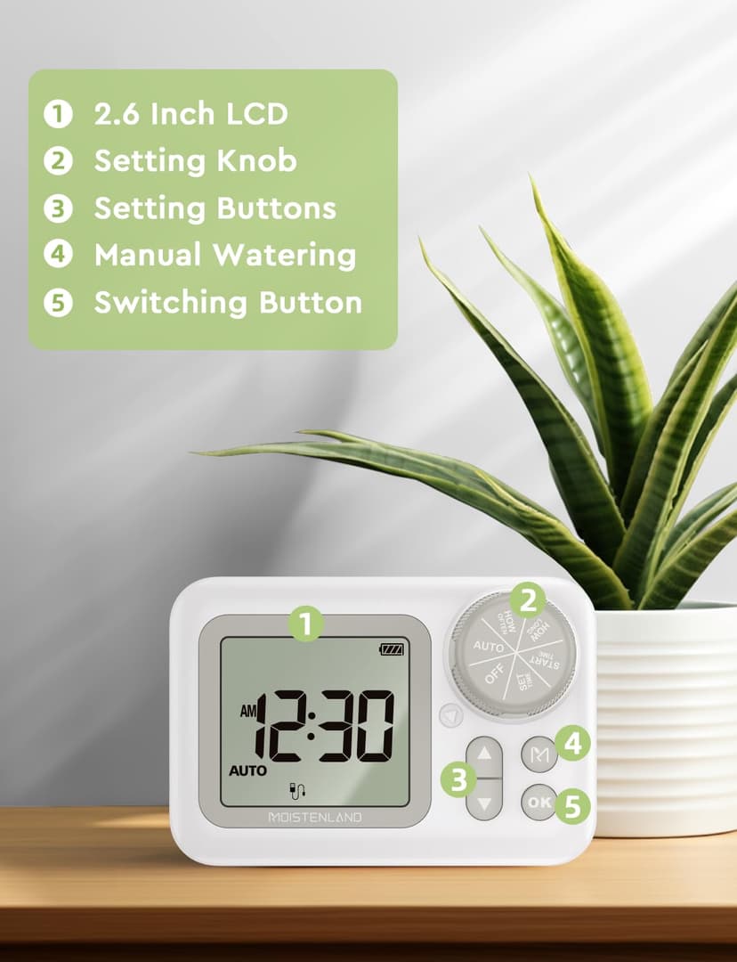 [2025 Upgraded] Automatic Drip Irrigation Kit, 15 Potted Indoor Houseplants Support, Indoor Automatic Watering System for Plants, with Digital Programmable Water Timer