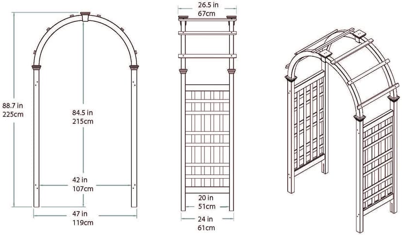 Rosewood 47"W x 89"H Cedar Arbor