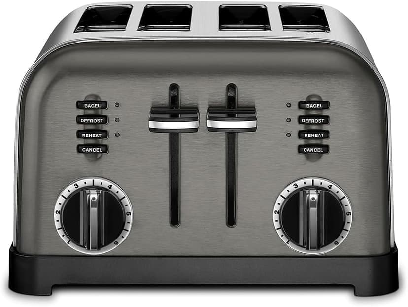 Cuisinart CPT-180BKS Classic 4-Slice Toaster, Black/Stainless Steel