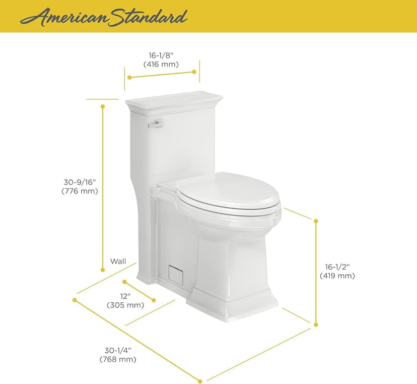 American Standard 2851A104.020 Town Square S One Piece Toilet, White