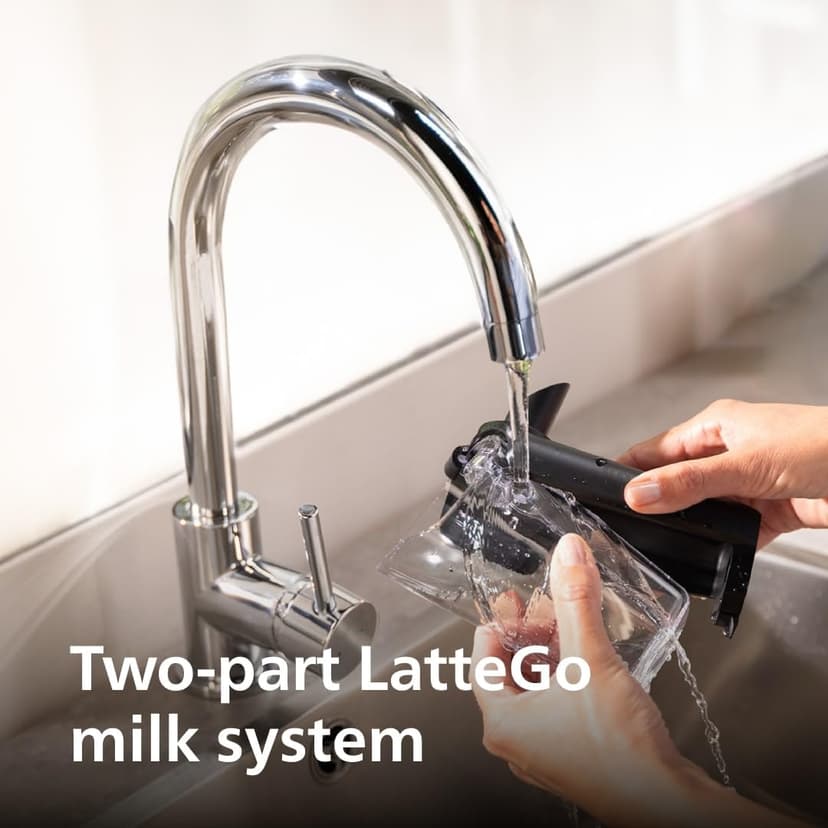 PHILIPS 5500 Series Fully Automatic Espresso Machine - LatteGo Milk System, Integrated Grinder, 20 Hot & Iced Coffee Pre-Sets, Quick Start, SilentBrew, 15-Bar Pressure, Black Chrome (EP5544/94)