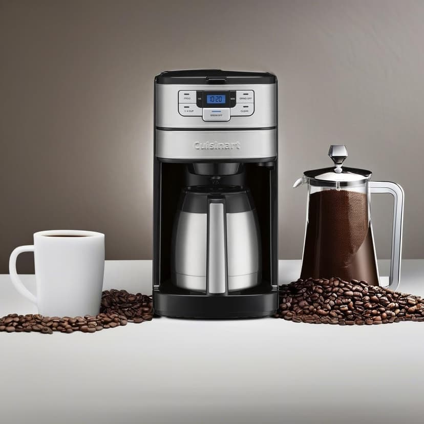 Cuisinart 10 Cup Coffee Maker with Grinder, Automatic Grind & Brew, Black/Silver, DGB-450NAS