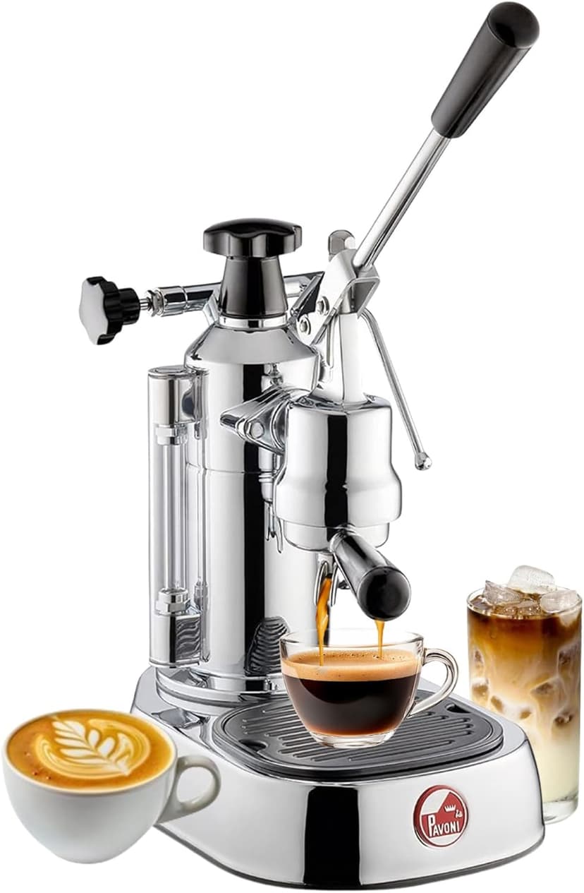 La Pavoni EPC-8 Europiccola Lever Style Espresso Machine – Chrome & Silver – Manual Espresso Maker - 0.8 L Water Capacity, Authentic Italian Craftsmanship for Home Use