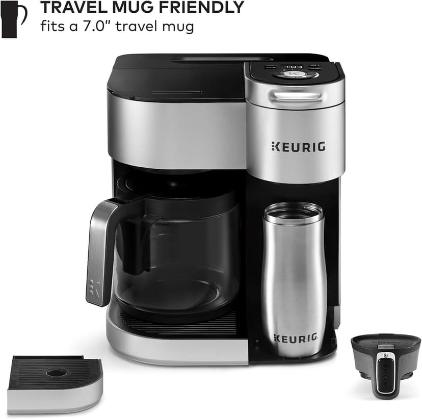 Keurig K-Duo Special Edition Single Serve K-Cup Pod & Carafe Coffee Maker, Multiple Brew Sizes, Sleek Silver Colored Finish, 60oz Removable Reservoir, Silver