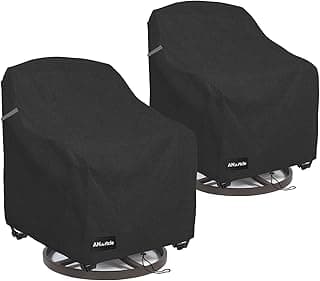 Swivel Patio Chair Covers 2 Pack,Waterproof Heavy Duty Outdoor Chair Covers,Patio Swivel Chair Covers for Outdoor Furniture (30 W x 34 D x 38.5 H inches)Black.
