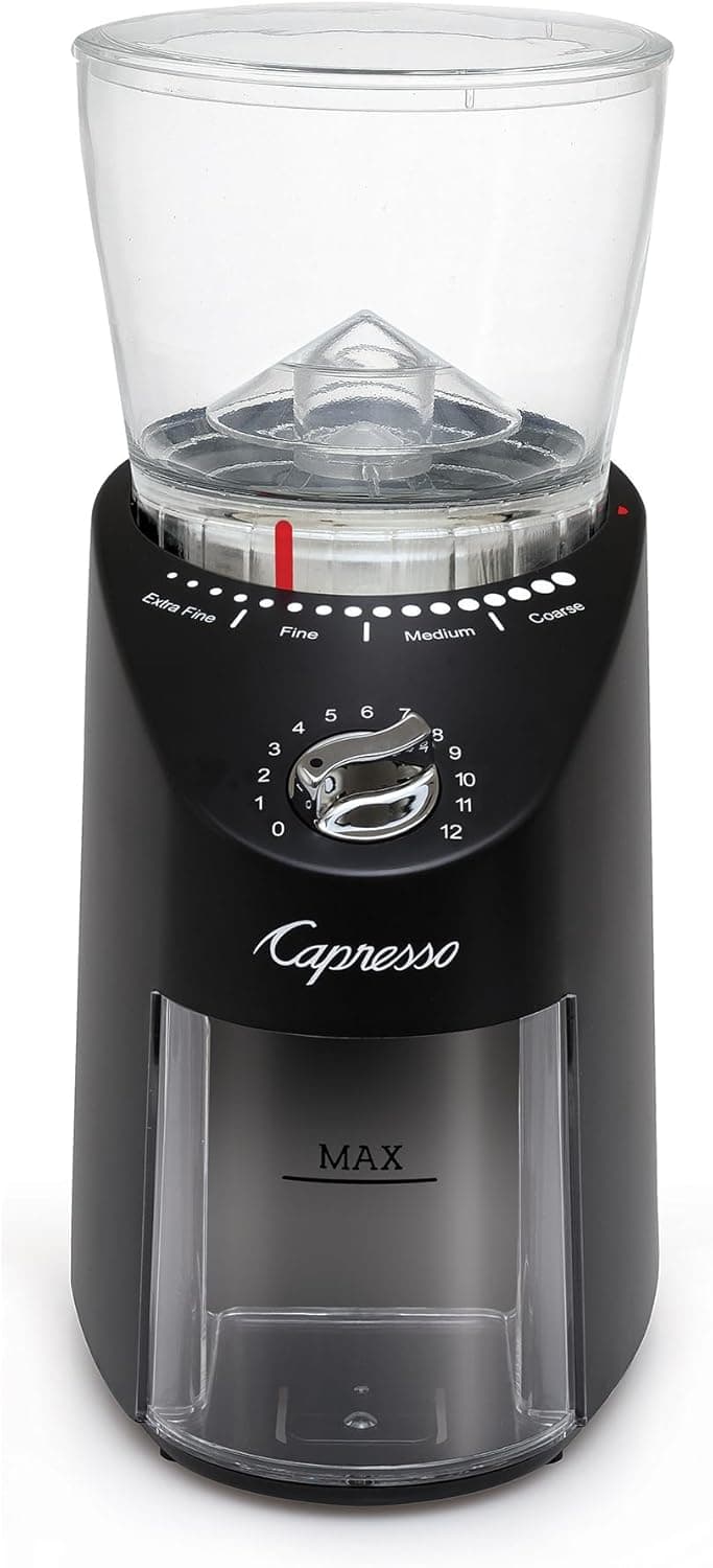 Capresso Infinity Plus Conical Burr Grinder, Black