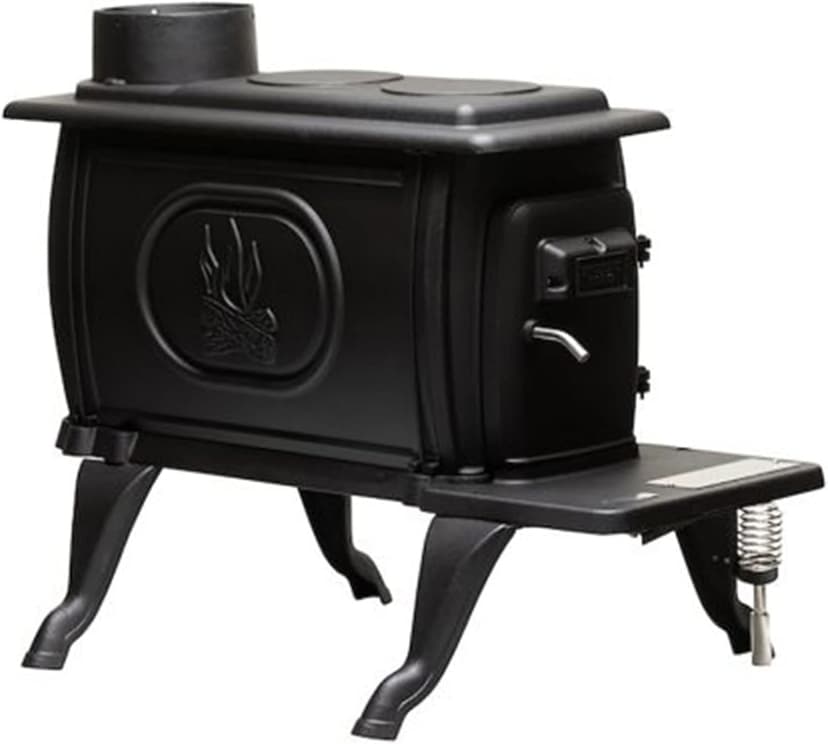 US Stove Company Cast Iron Wood Stove with Cool Touch Safety Handle, Heats up to 54,000 BTUs