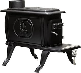 US Stove Company Cast Iron Wood Stove with Cool Touch Safety Handle, Heats up to 54,000 BTUs