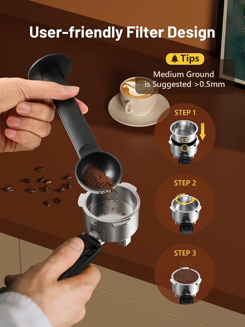 KEENSTAR 20Bar Espresso Machine with Rapid Cold Brew, Hot & Iced Coffee Machine, Espresso Maker with Milk Frother Steam Wand, Touch Screen with 40oz Water Tank for Latte, Cappuccino, Gift