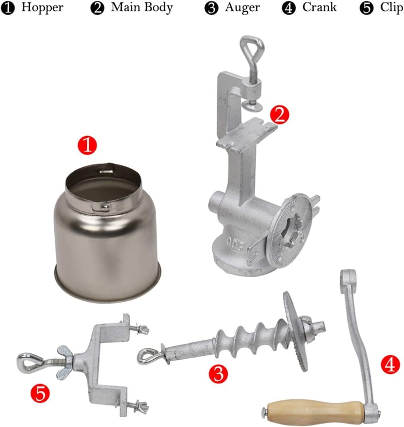 GOTOTOP Hand Crank Grain Mill Grain Grinder Machine Corn Nut Flour Mill Kitchen Tool Equipment for Wheat Nuts Food Seeds with Table Clamp 12.6 x 16.9inch