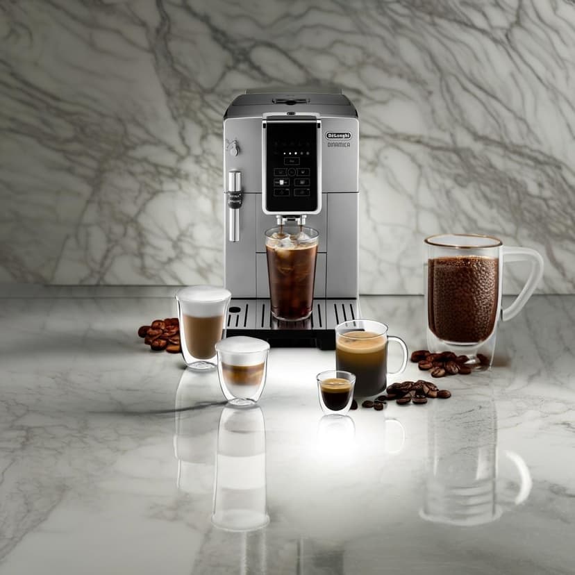 De'Longhi America Dinamica Fully Automatic Coffee and Espresso Machine with Premium Adjustable Frother, Stainless Steel, ECAM35025SB