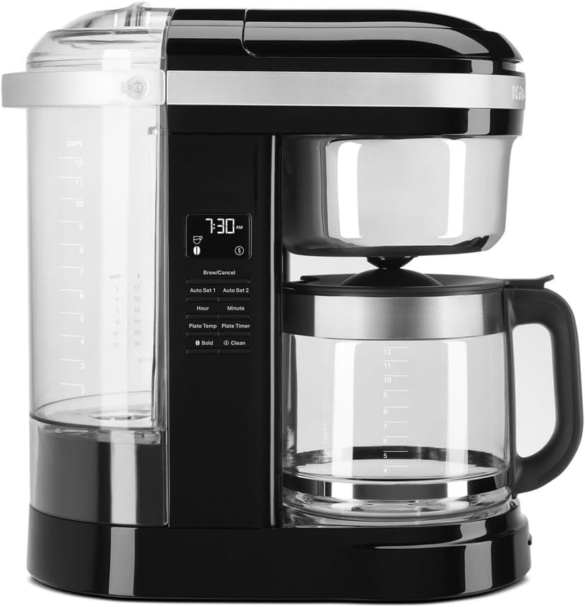 KitchenAid KCM1209OB Coffee Maker, 12 cup, Onix Black, 12 Cup Drip Coffee Maker with Warming Plate