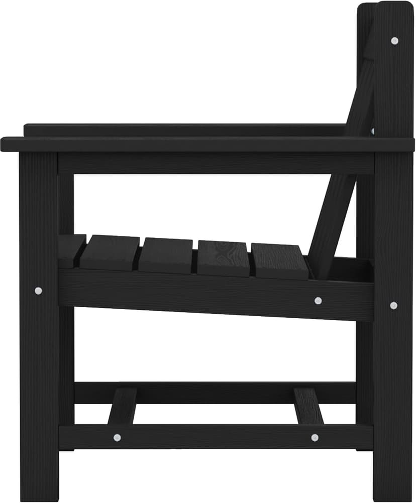SERWALL 3 Pieces Patio Bistro Set, All Weather Adirondack Chair Set with Side Table, HDPE Material Outdoor Patio Furniture Set for Balcony, Porch, Garden, Backyard- Black