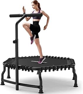 ANCHEER 50" Rebounder Trampoline for Adults- 2025 Foldable Mini Trampoline with Bar- Exercise Trampoline for Adults, Max Load 560lbs, for Indoor/Garden Workout