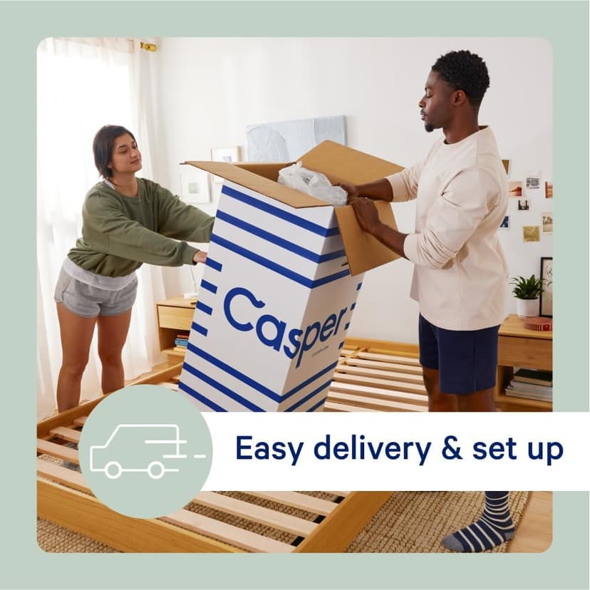 Casper Sleep Original Foam Hybrid, Twin Mattress - Medium Firm Memory Foam with Zoned SupportTM - 100-Night Trial - CertiPUR-US Mattress, Light Gray