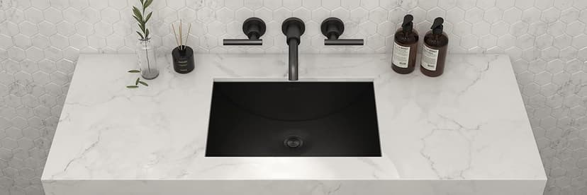 Ruvati 18 x 12 inch Gunmetal Black Undermount Bathroom Sink - 16 Gauge Stainless Steel Bathroom Sink with Brushed Finish, Easy-to-Clean Undermount Sinks - RVH6110BL
