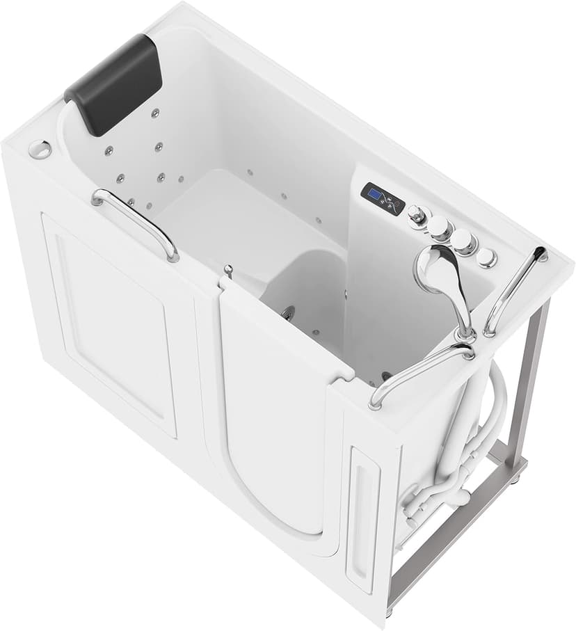 ANZZI Walk In Tub 53" x 27'' Right Drain Fully Loaded Tub, Air Jets & Whirlpool Massage Jets Hot Tub (2753FLWR)