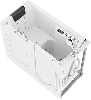 ANZZI Walk In Tub 53" x 27'' Right Drain Fully Loaded Tub, Air Jets & Whirlpool Massage Jets Hot Tub (2753FLWR)