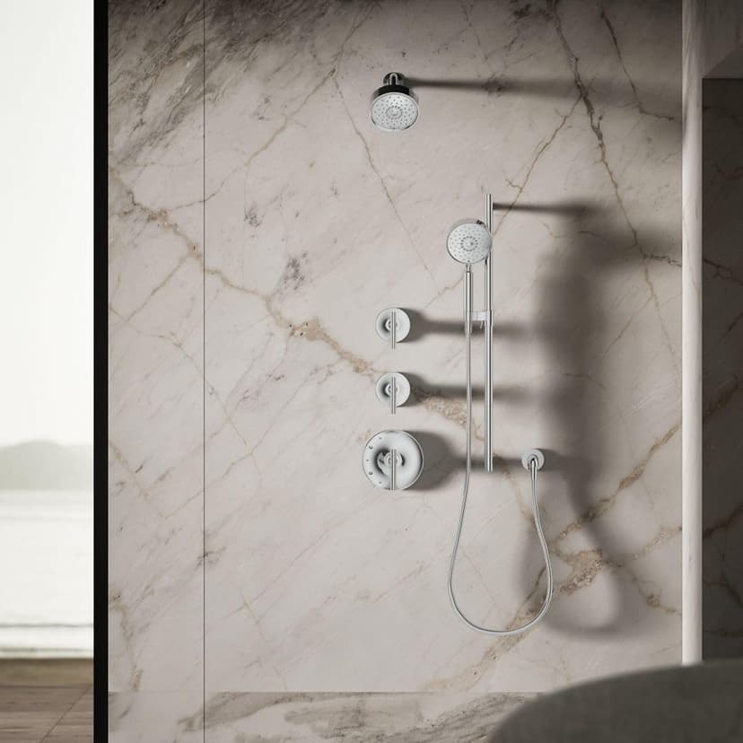 KOHLER 22170-CP Purist 2.5 GPM Multi Function Shower Head with MasterClean and Katalyst Air-Induction Spray Technology, Polished Chrome