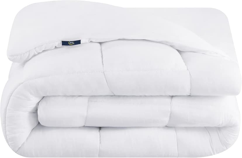 Serta ComfortSure King Mattress Cover, Fitted Pillow Top Mattress Pad, Super Soft and Breathable Quilted Cotton Protector with 18" Elastic Deep Pockets for Secure Fit, White