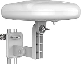 1byone Outdoor TV Antenna 360° Omni-Directional Reception Long 100+ Miles Range Enhance VHF&UHF 4K Ready HDTV Antenna with Added Stability for Outdoor/Attic/RV Use - 39ft RG6 Coax Cable