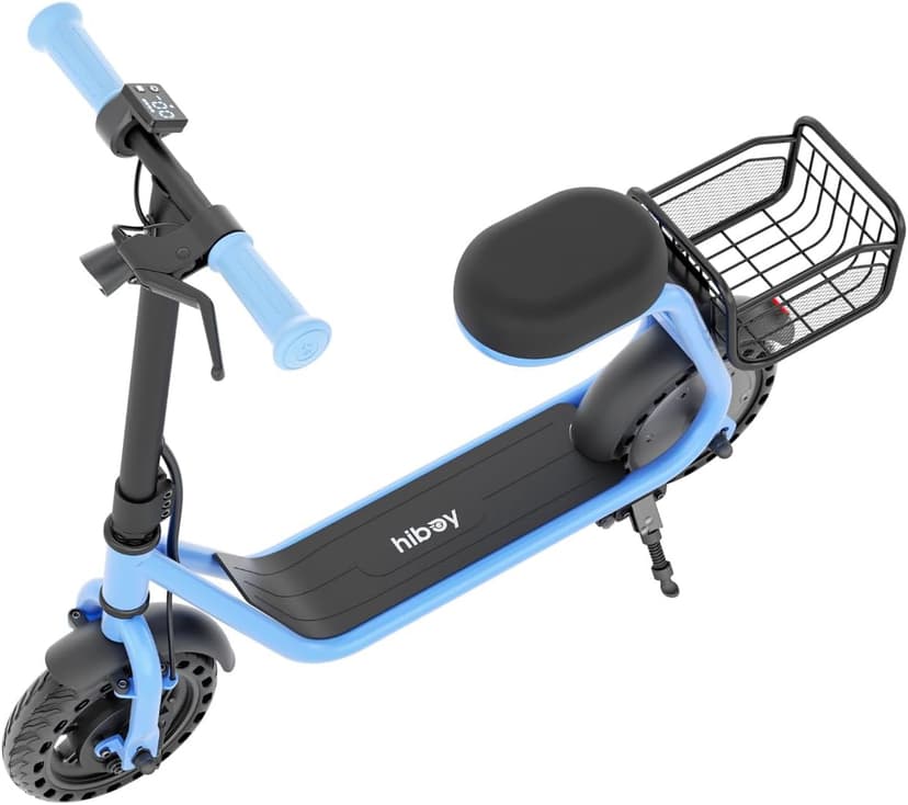 Hiboy Q2 Lite Electric Scooter with Seat for Kids Ages 4-10 - UL Certified, Up to 9.3 MPH with 100W Motor, 3-Speed Adjustable, Rear Basket, LED Neon/Brake Lights, LCD Display