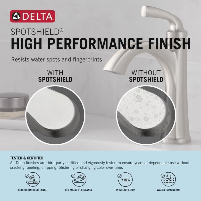 Delta 35864LF-SP Geist Bathroom Faucet, SpotShield Brushed Nickel