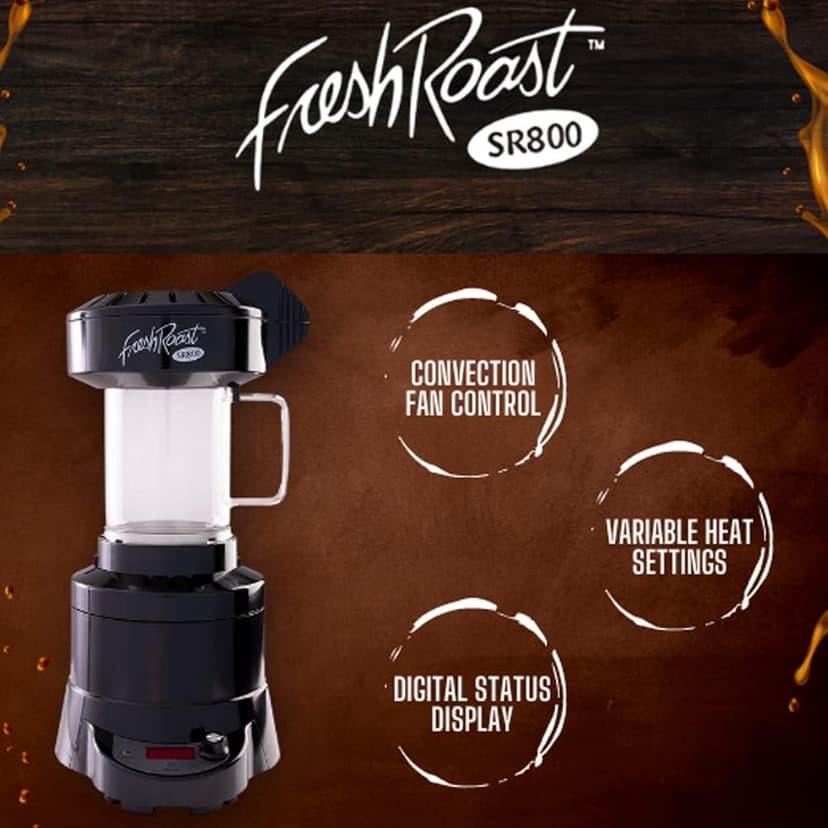 SR800 Coffee Roaster – Roast Coffee at Home – Variable Heat and Fan Control – Digital Display – Roasts 6–8 oz (170–226g) Per Batch – Easy to Use – Fast Roast Time