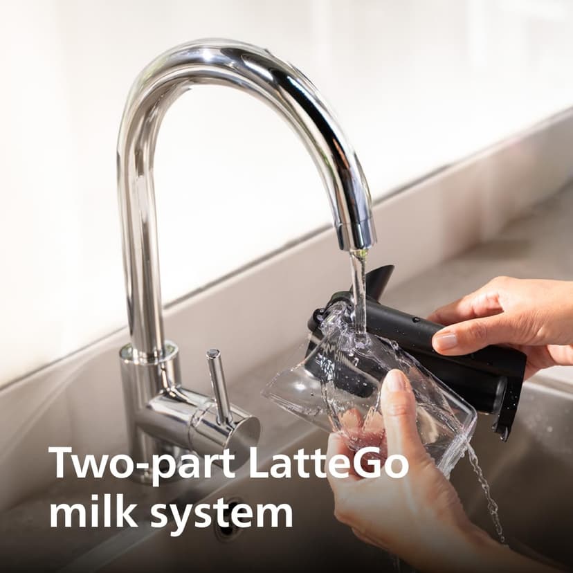 Philips 4400 Series Fully Automatic Espresso Machine – 12 Hot & Iced Coffees, Quick-to-Clean LatteGo Milk System, SilentBrew, QuickStart, Ceramic Grinder, Black Chrome (EP4444/90)