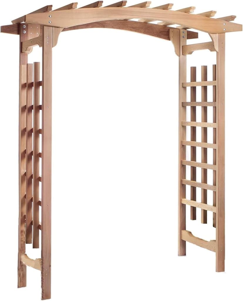All Things Cedar PA96 Garden Arbor | 6-Ft Handcrafted Wooden Trellis for Climbing Plants Outdoor | Cedar Wedding Arches for Ceremony | Easy Assembly, Weather Resistant (71x35x87)