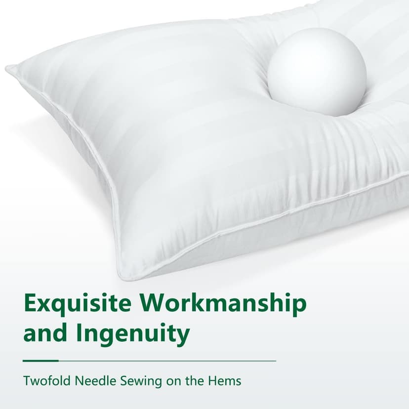 COZSINOOR Bed Pillows for Sleeping Queen Size - Hotel Quality Set of 2 - Breathable Down Alternative Microfiber Filled for Back, Stomach, Side Sleepers, Cooling & Skin-Friendly