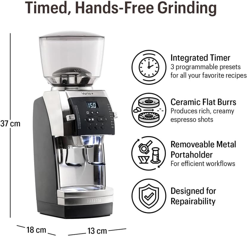 Baratza Vario+ Flat Ceramic Burr Grinder (Black)
