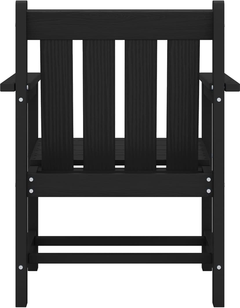 SERWALL 3 Pieces Patio Bistro Set, All Weather Adirondack Chair Set with Side Table, HDPE Material Outdoor Patio Furniture Set for Balcony, Porch, Garden, Backyard- Black