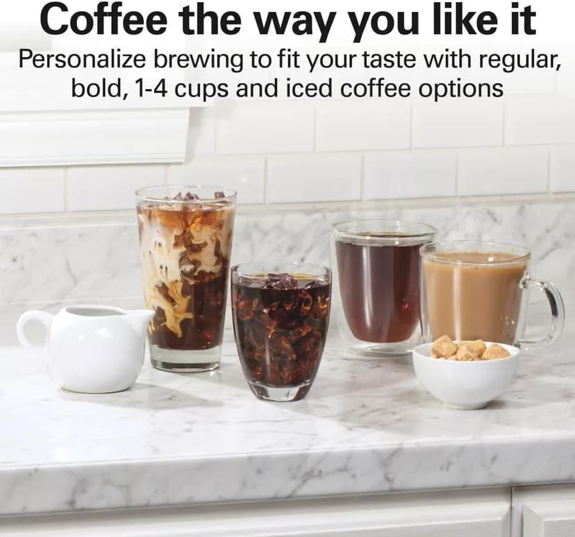Hamilton-Beach 12-Cup Programmable Hot & Iced Coffee Maker, 950W Electric Drip Machine with Dishwasher-Safe Parts, 24-Hour Delay Brew, Touch-Activated Display for Regular Bold Iced Coffee Auto-Off.