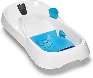 4moms Cleanwater Tub, 3-in-1 Grow-with-Me Baby Bathtub with Digital Thermometer for Newborns to Toddler, Assembled in The USA
