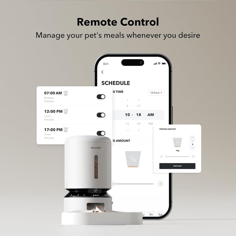 PETLIBRO Automatic Cat Feeder with Camera for Two Cats, 1080P HD Video with Night Vision, 5G WiFi Pet Feeder with Phone APP Control, 2-Way Audio for Cat & Dog, Low Food & Motion & Sound Alerts
