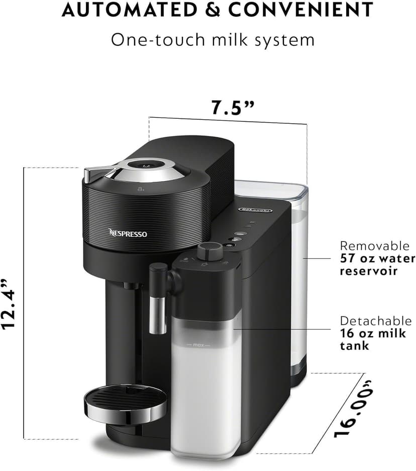 Nespresso Vertuo Lattissima by De'Longhi, Black