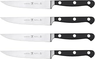 HENCKELS Classic Razor-Sharp Steak Knife Set of 4, German Engineered Informed by 100+ Years of Mastery, Black/Stainless Steel