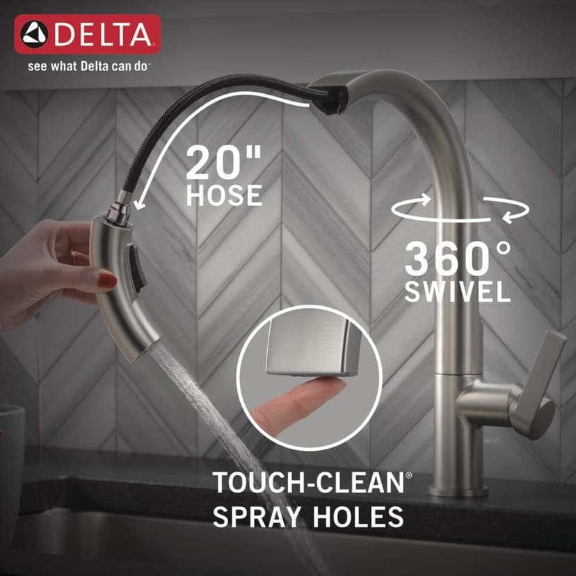 Delta 19824LF-SP Keele Kitchen Faucet, Standard, SpotShield Stainless